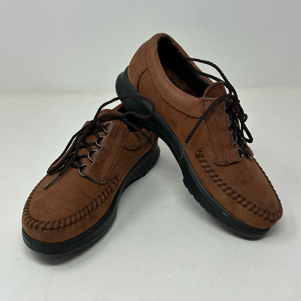Dexter USA Walk Mocs Shoes Women's Sz 6 M Brown Leather Lace Up O7